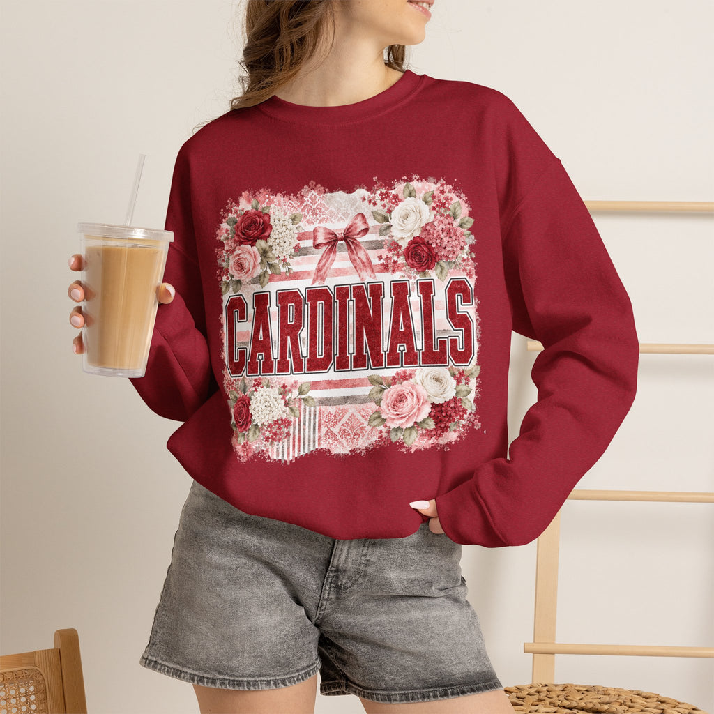 Cardinals Floral Crewneck Sweatshirt
