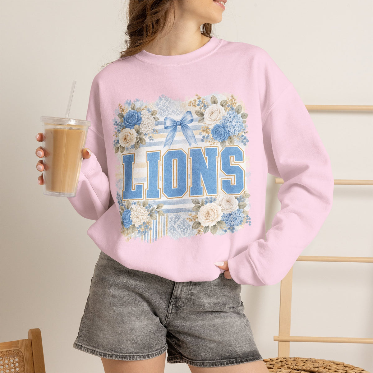 Lions Floral Crewneck Sweatshirt