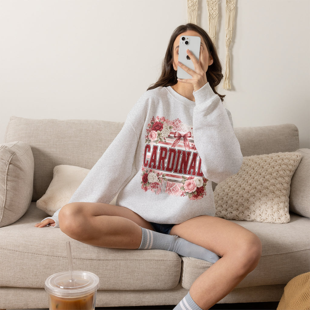 Cardinals Floral Crewneck Sweatshirt