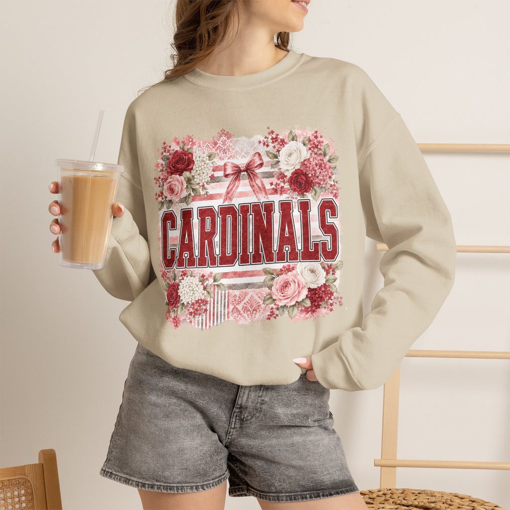 Cardinals Floral Crewneck Sweatshirt