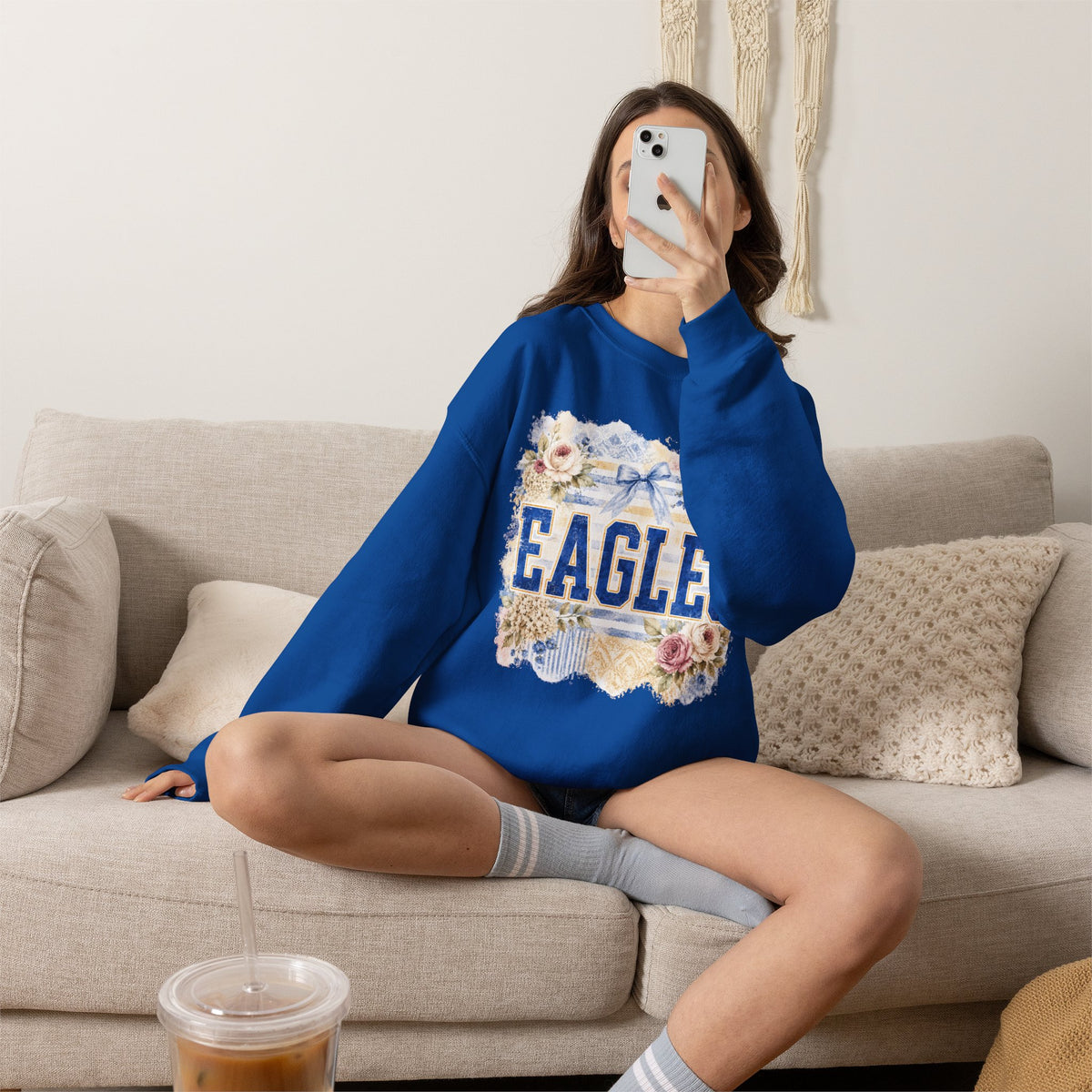 Eagles Floral Crewneck Sweatshirt