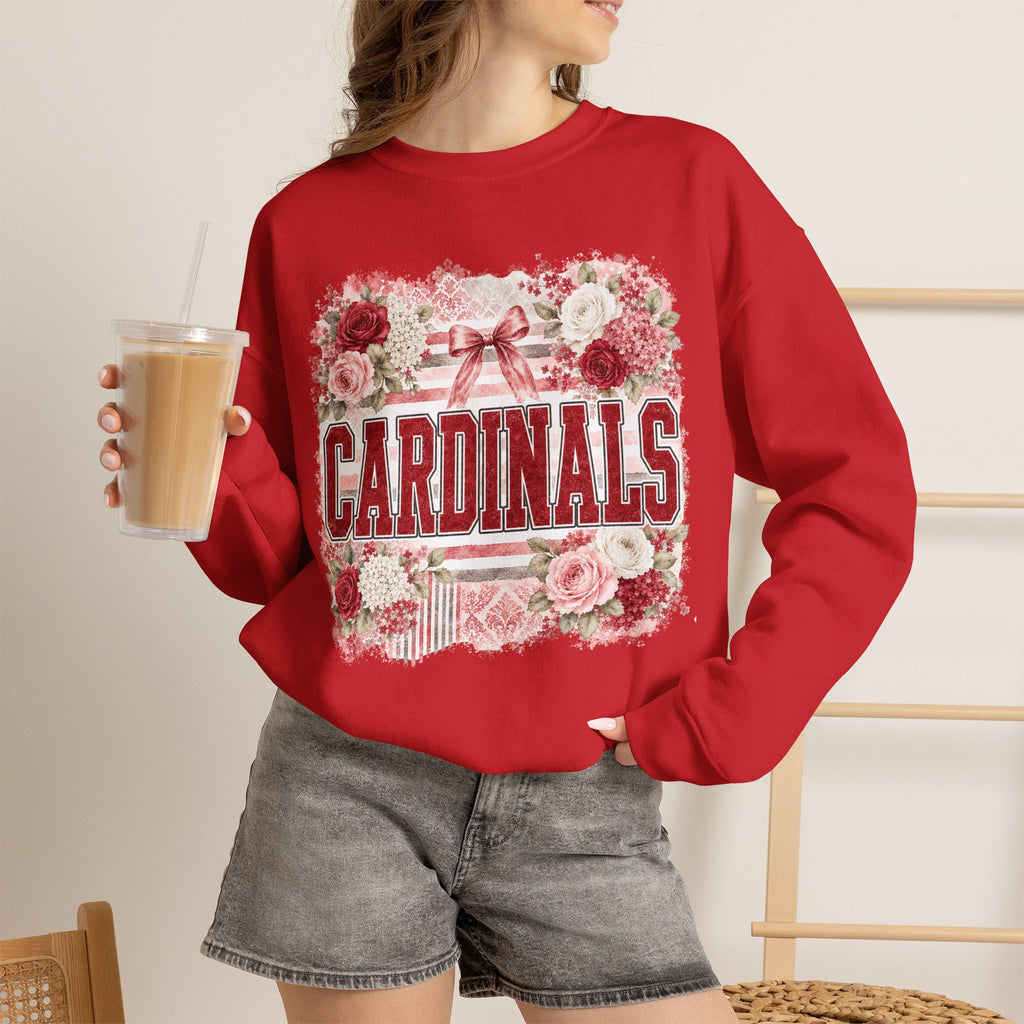 Cardinals Floral Crewneck Sweatshirt