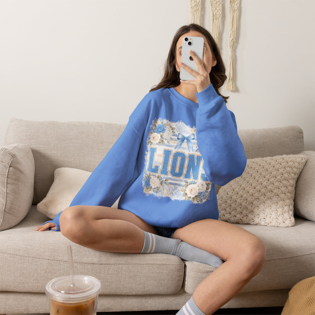 Lions Floral Crewneck Sweatshirt