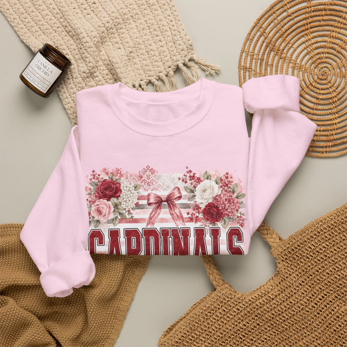 Cardinals Floral Crewneck Sweatshirt
