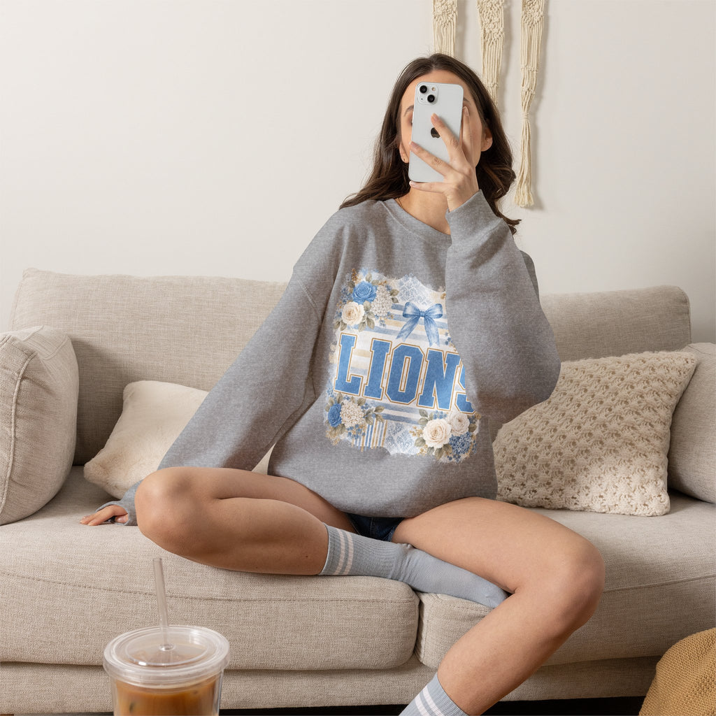 Lions Floral Crewneck Sweatshirt
