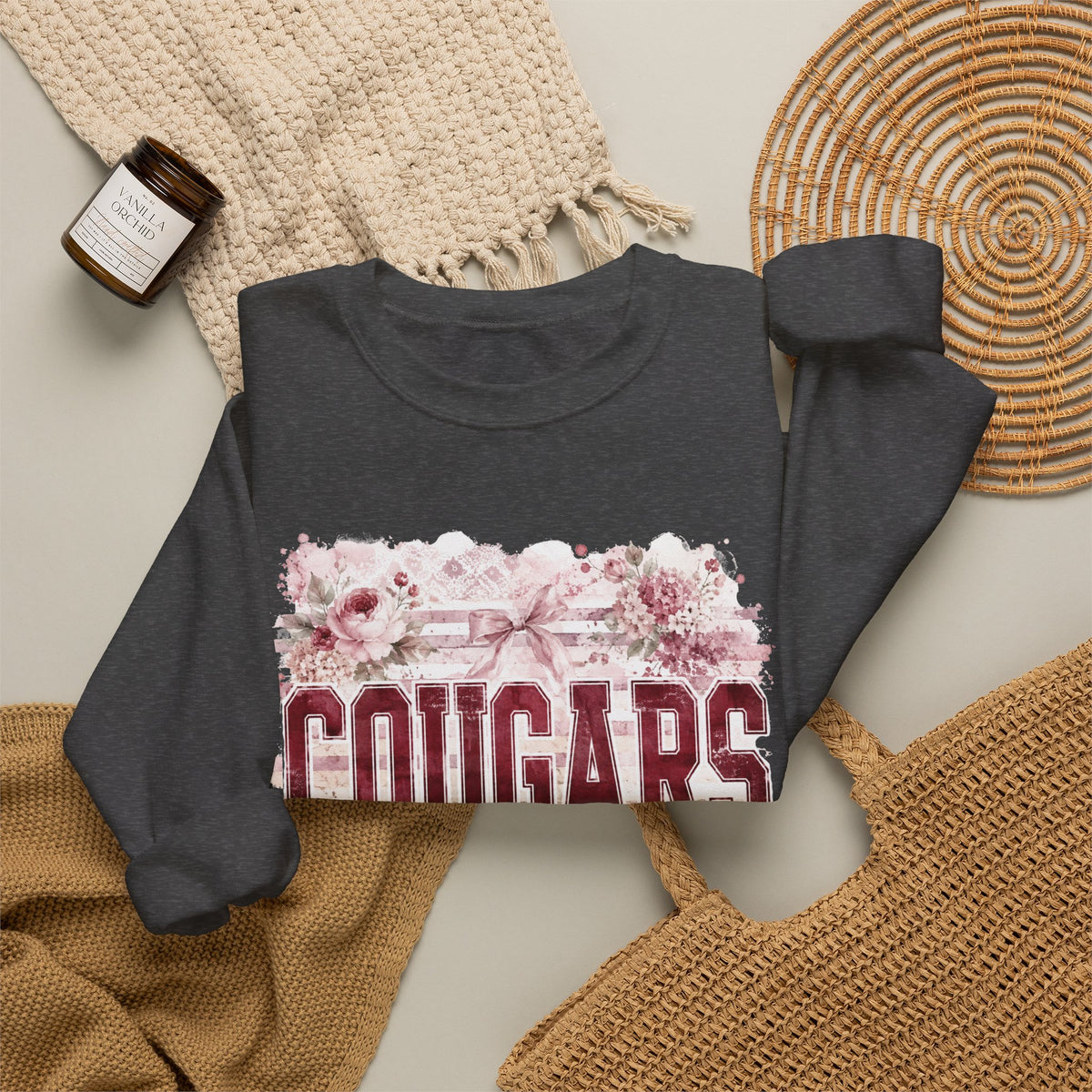 Cougars Floral Crewneck Sweatshirt