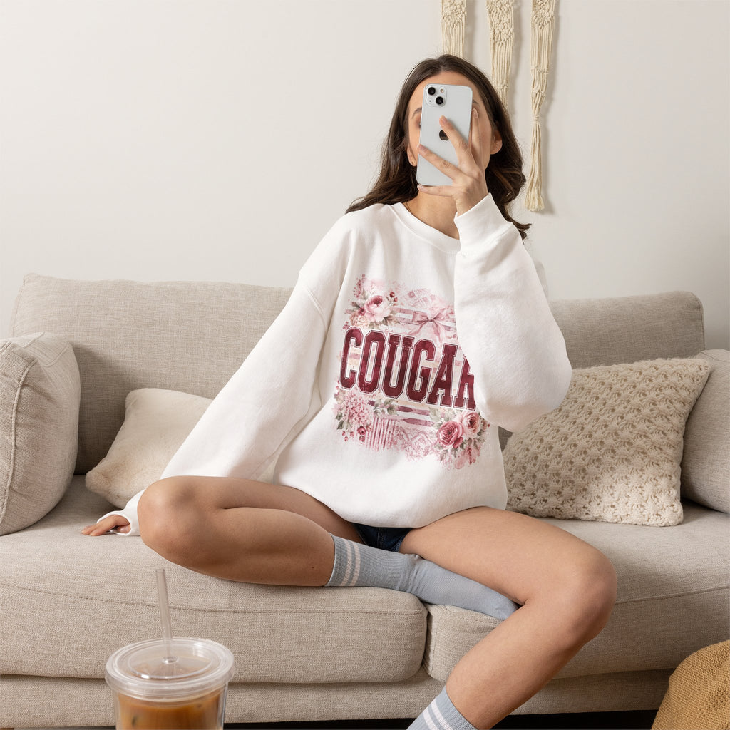 Cougars Floral Crewneck Sweatshirt