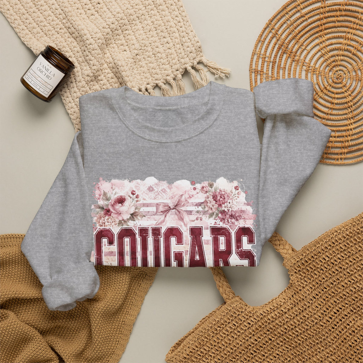 Cougars Floral Crewneck Sweatshirt