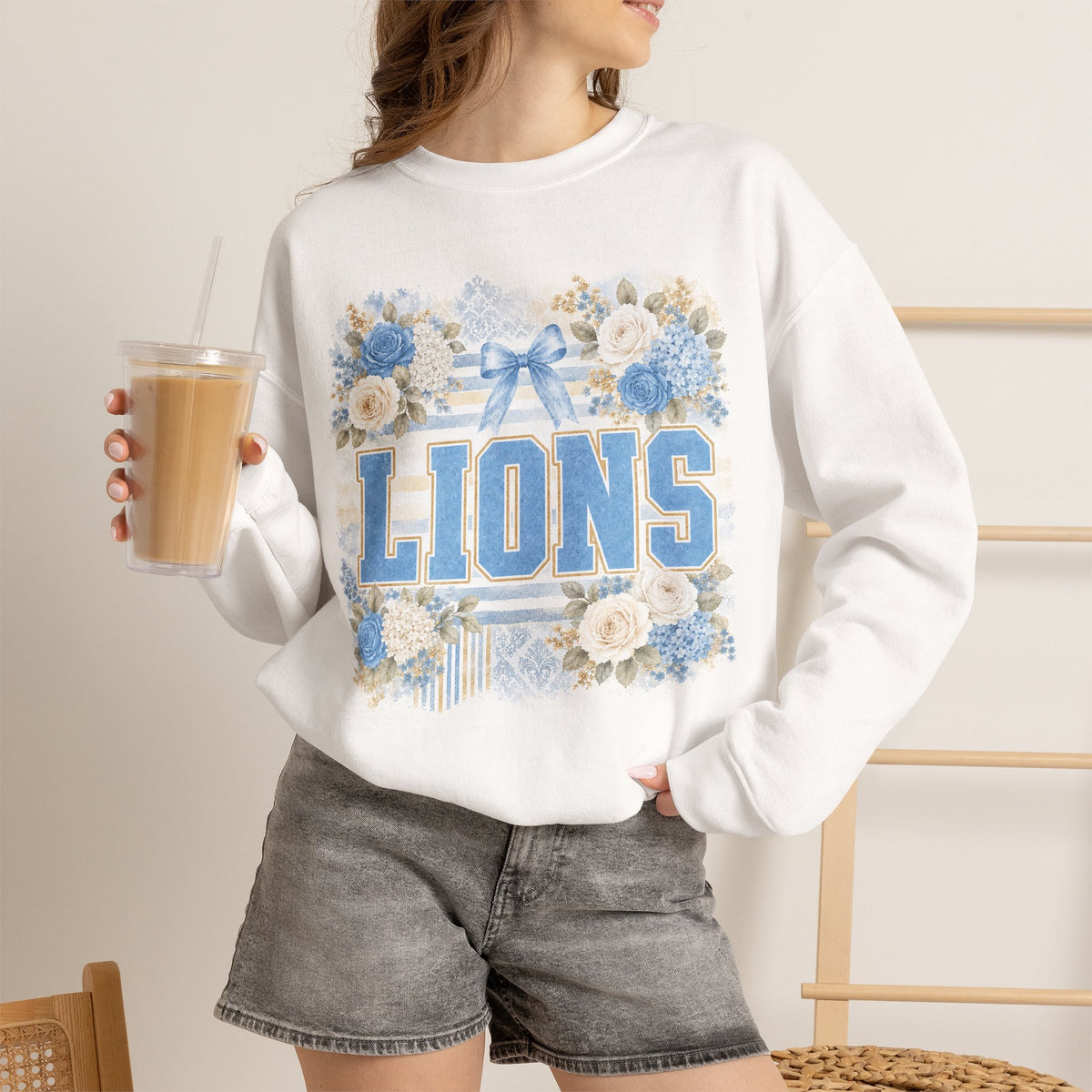 Lions Floral Crewneck Sweatshirt