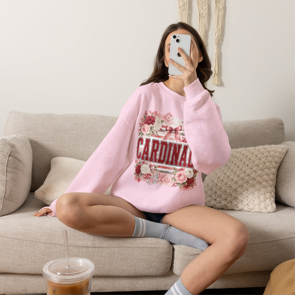 Cardinals Floral Crewneck Sweatshirt