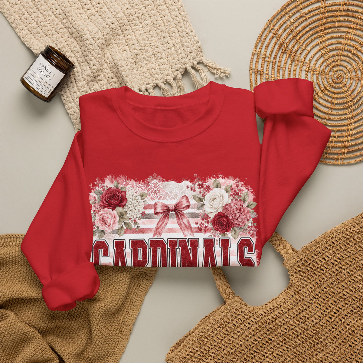 Cardinals Floral Crewneck Sweatshirt