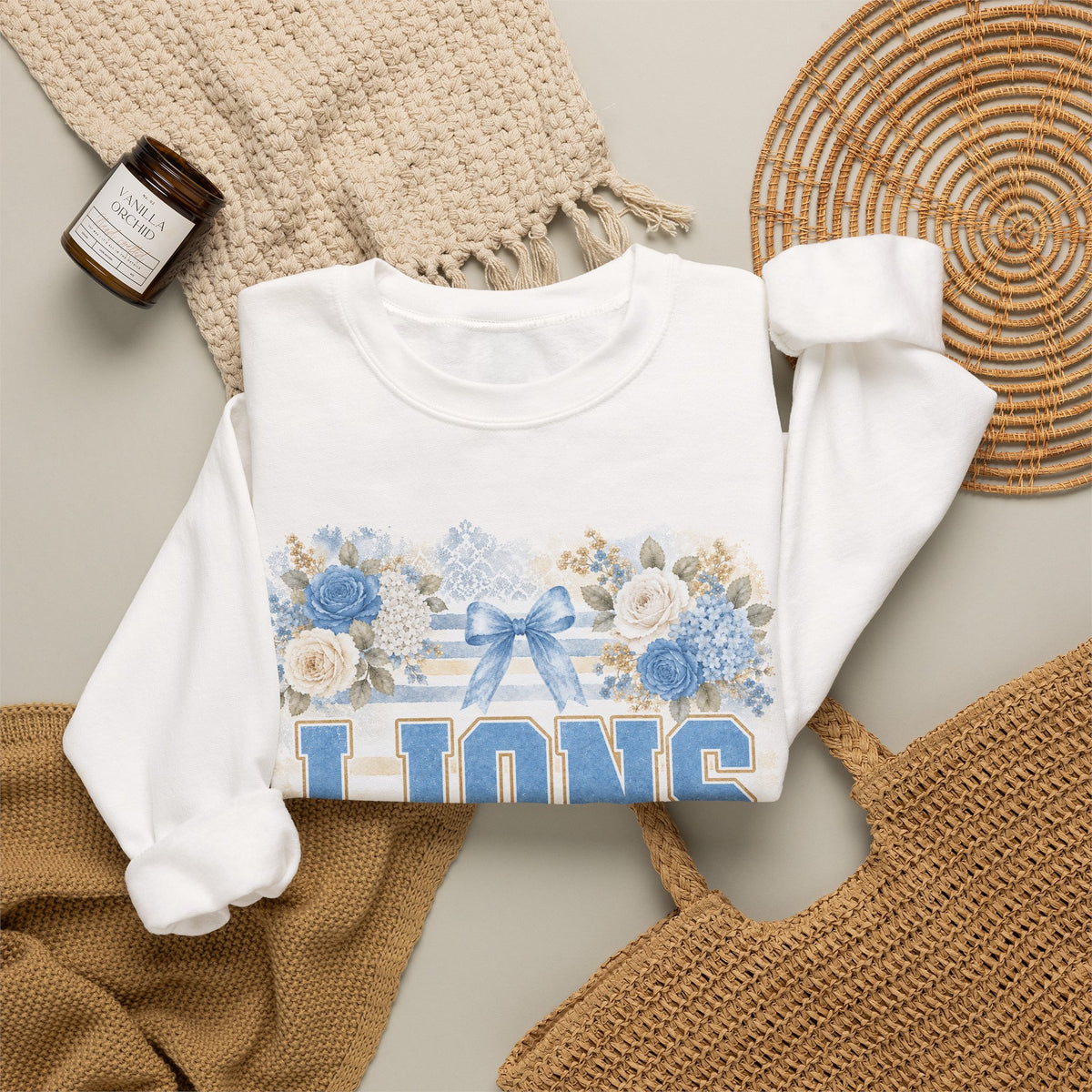 Lions Floral Crewneck Sweatshirt