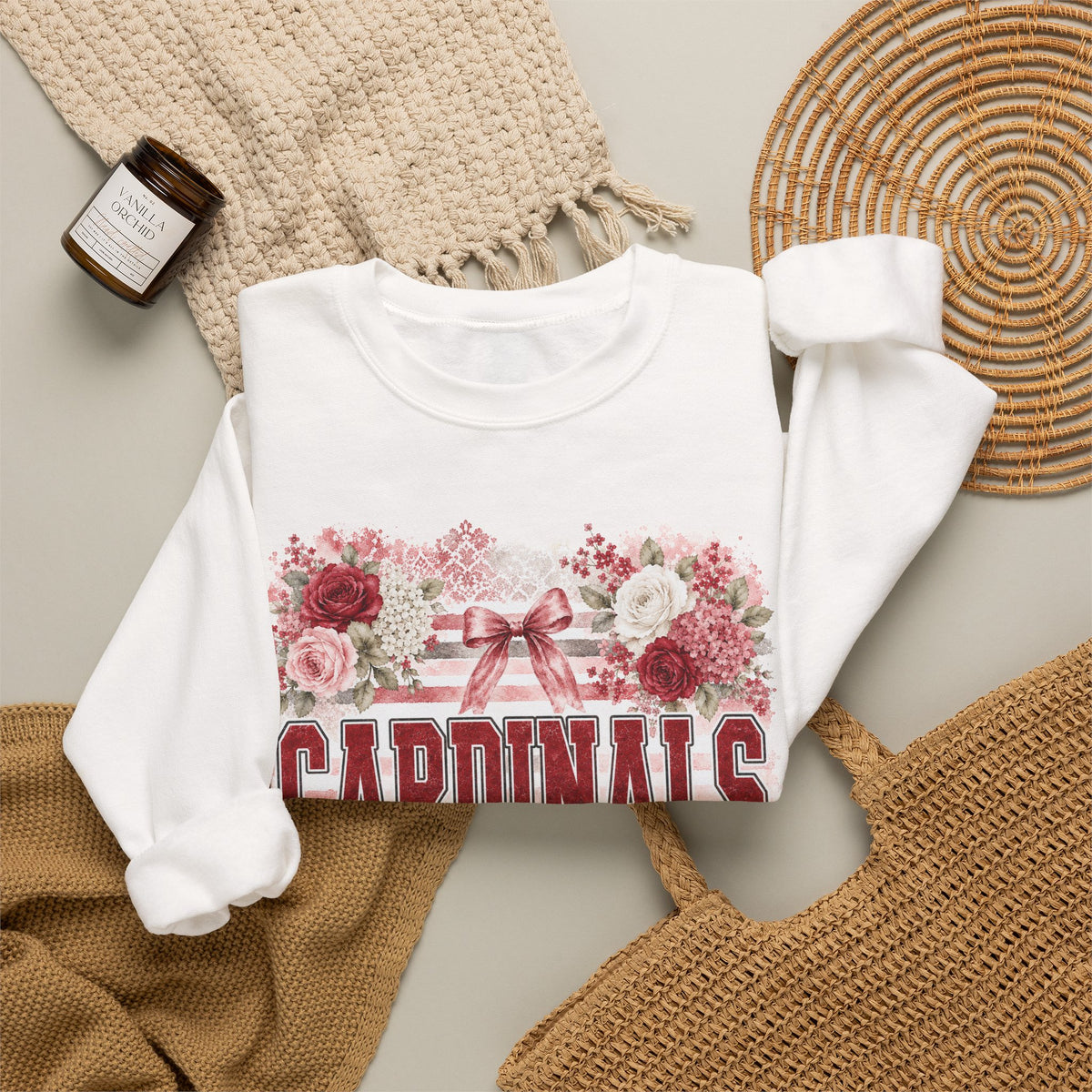 Cardinals Floral Crewneck Sweatshirt