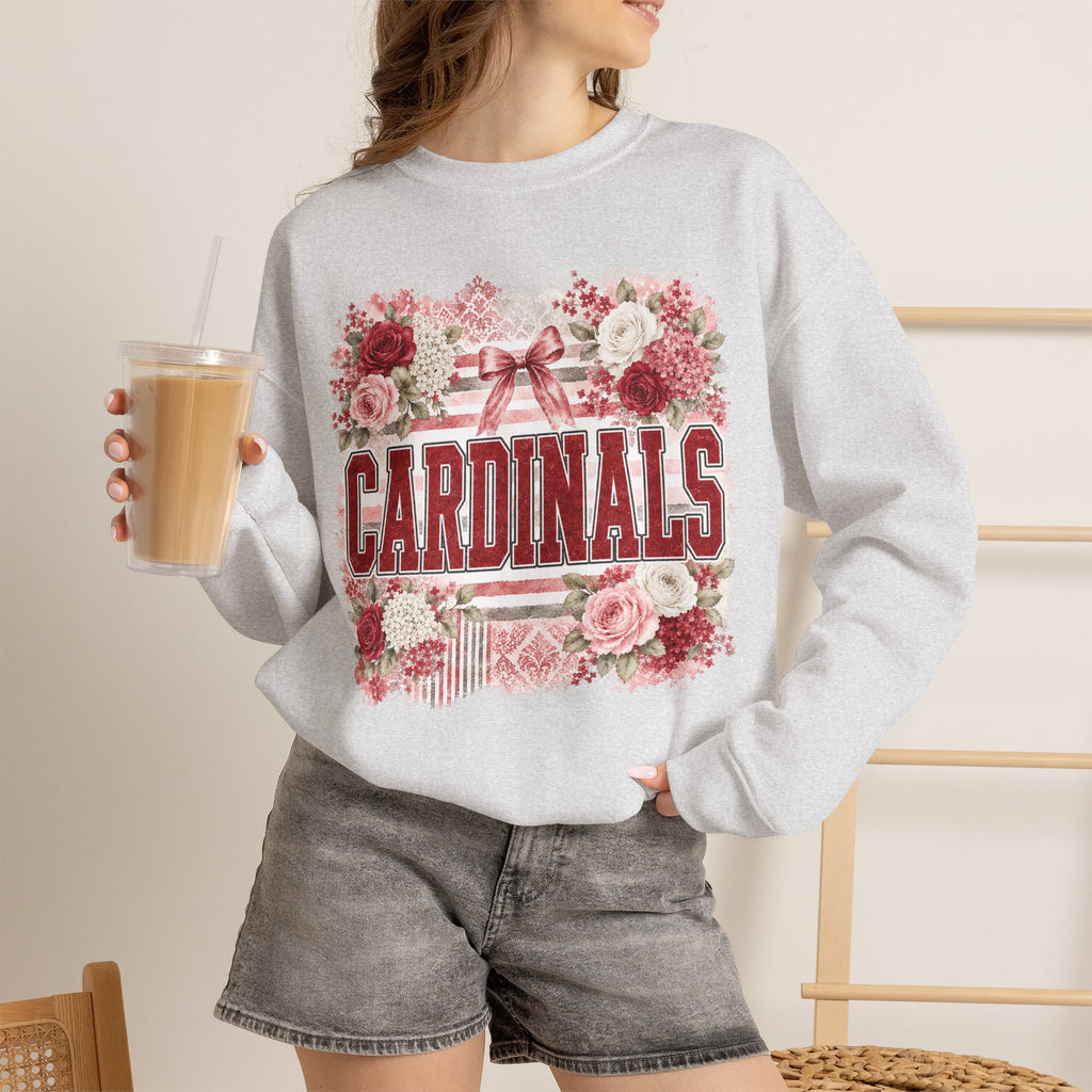 Cardinals Floral Crewneck Sweatshirt