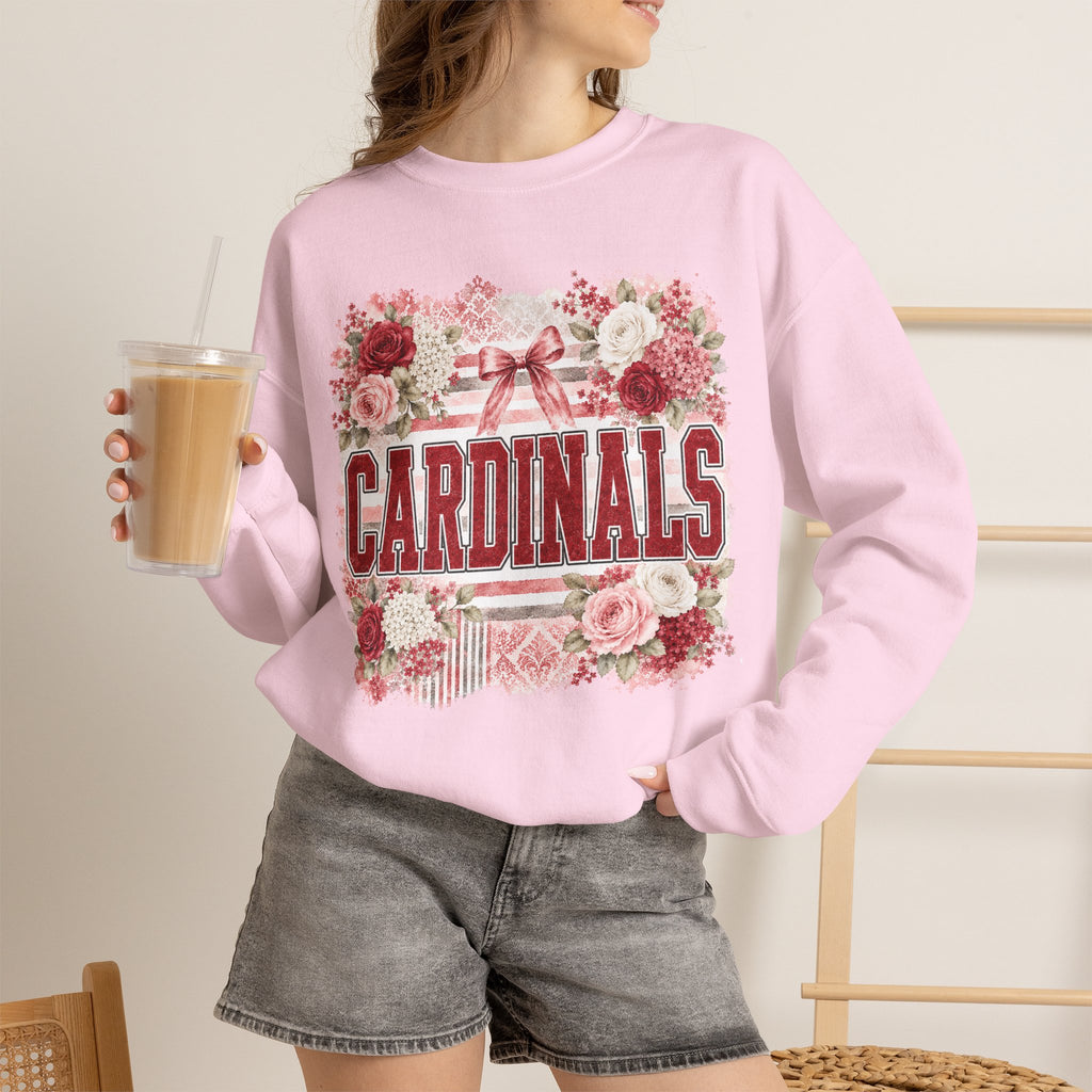 Cardinals Floral Crewneck Sweatshirt