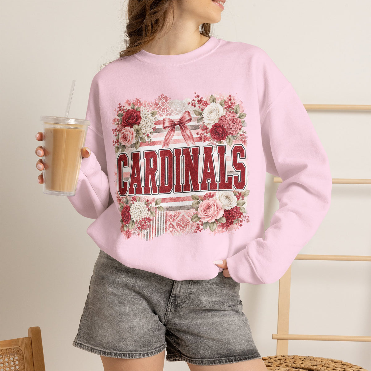Cardinals Floral Crewneck Sweatshirt