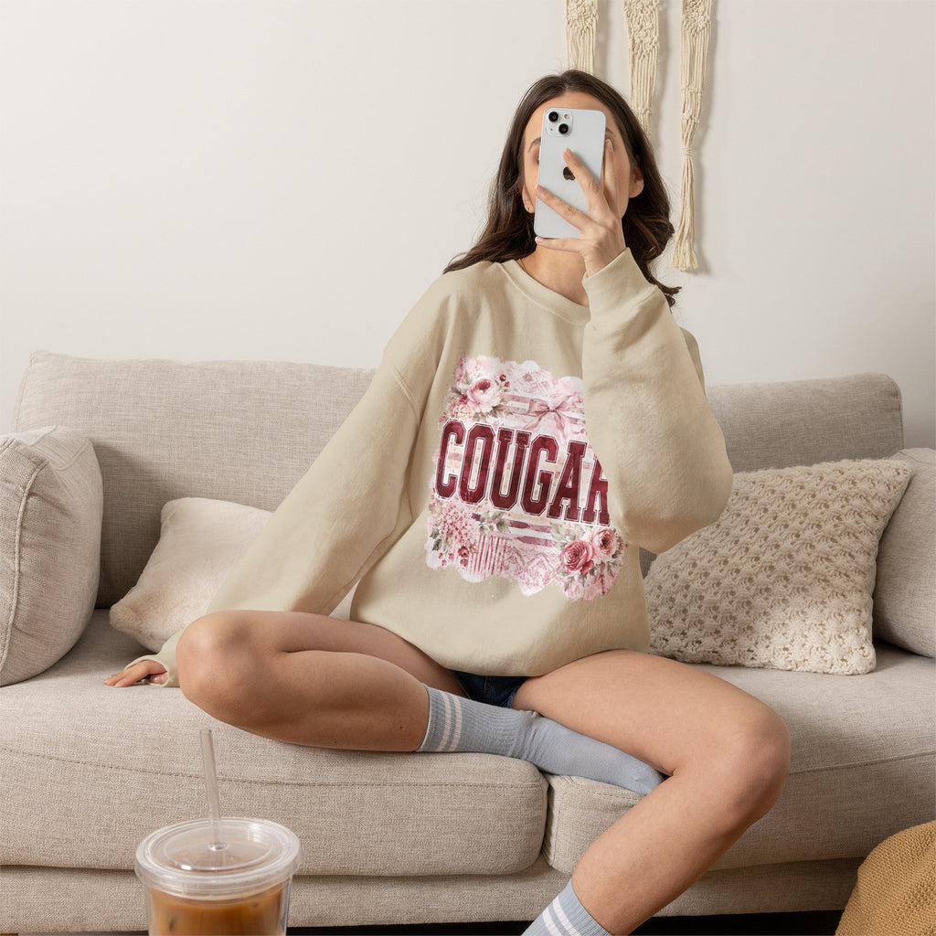 Cougars Floral Crewneck Sweatshirt
