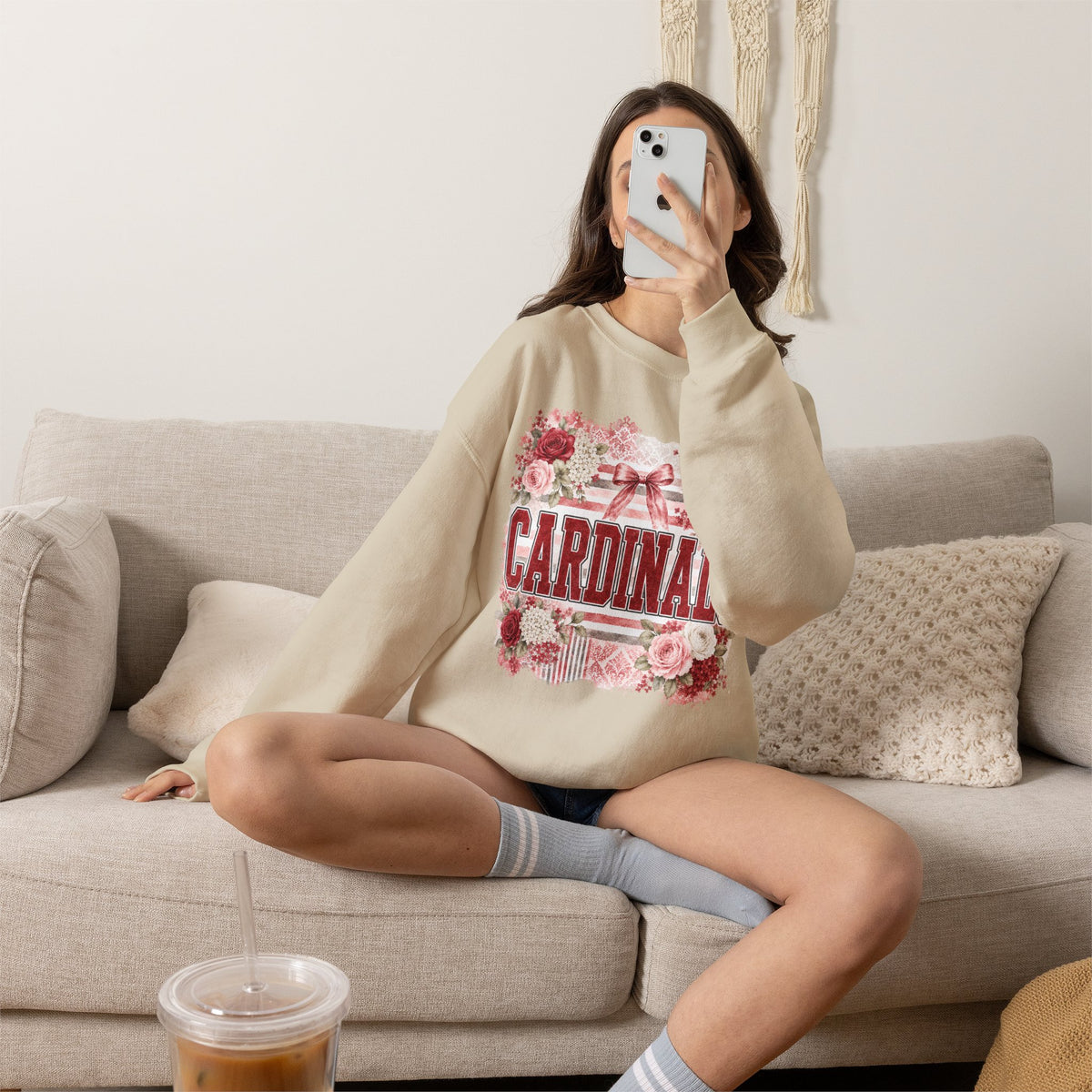Cardinals Floral Crewneck Sweatshirt