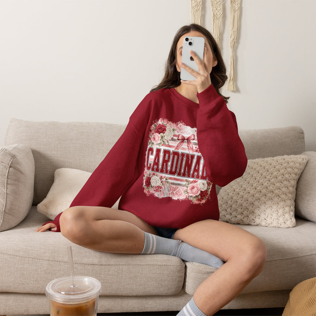 Cardinals Floral Crewneck Sweatshirt
