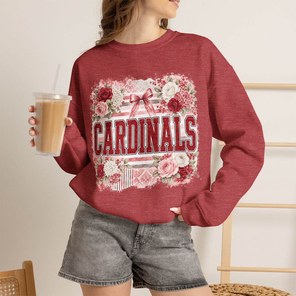Cardinals Floral Crewneck Sweatshirt