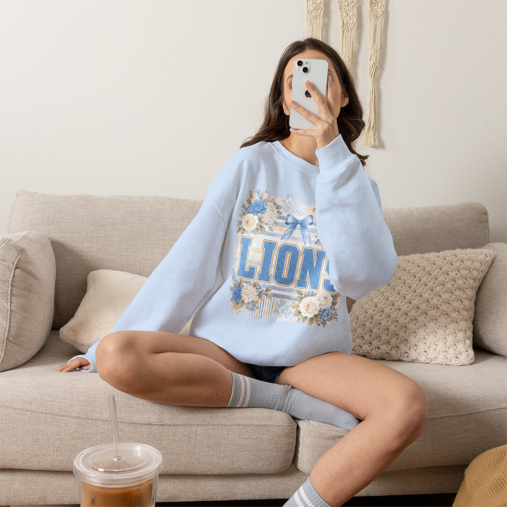 Lions Floral Crewneck Sweatshirt