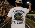 Watercolor Arlington Tigers game day design on a soft cotton tee