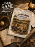 Watercolor Covington Chargers baseball design on a soft cotton tee