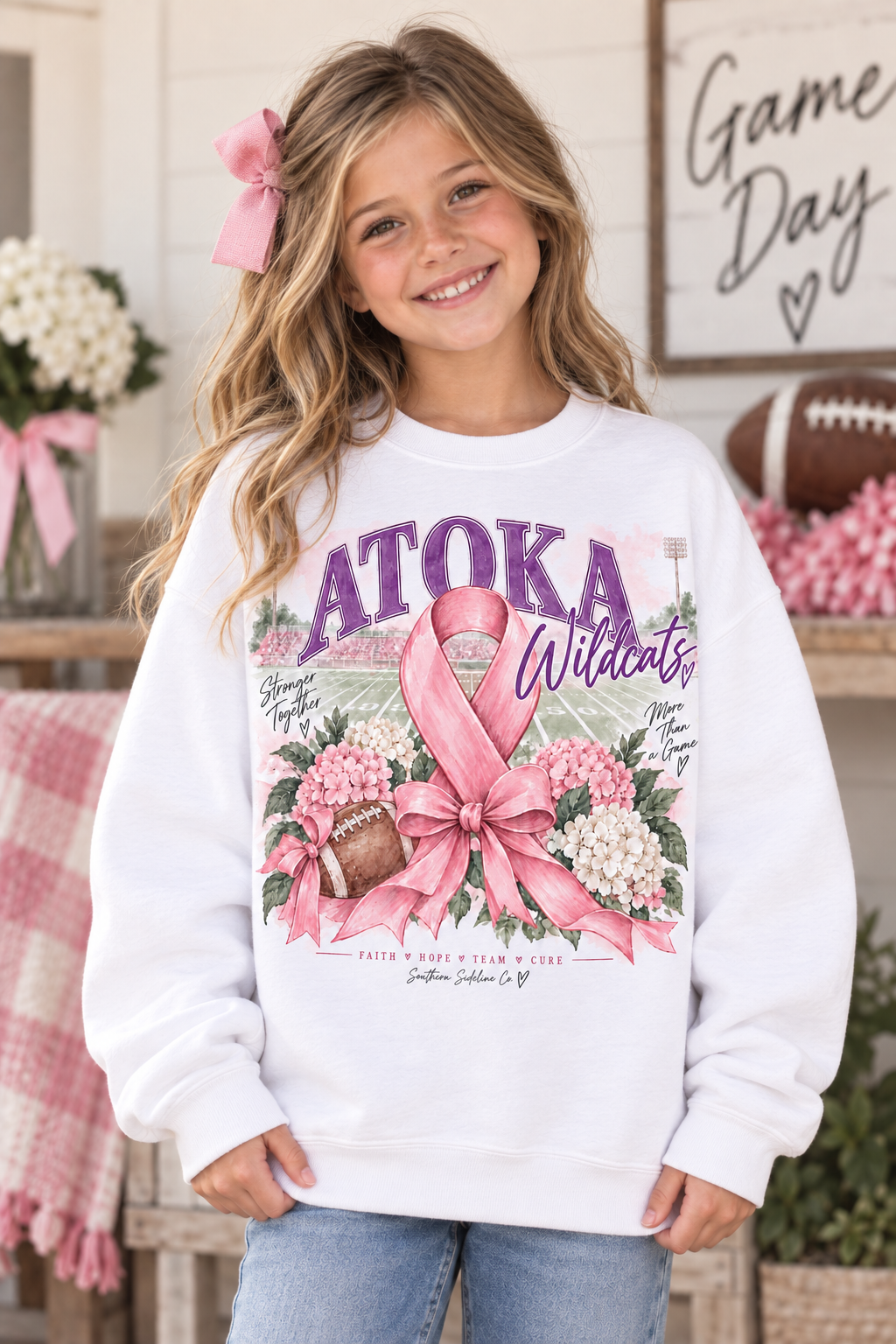 Atoka wildecats breast cancer awareness sweatshirt