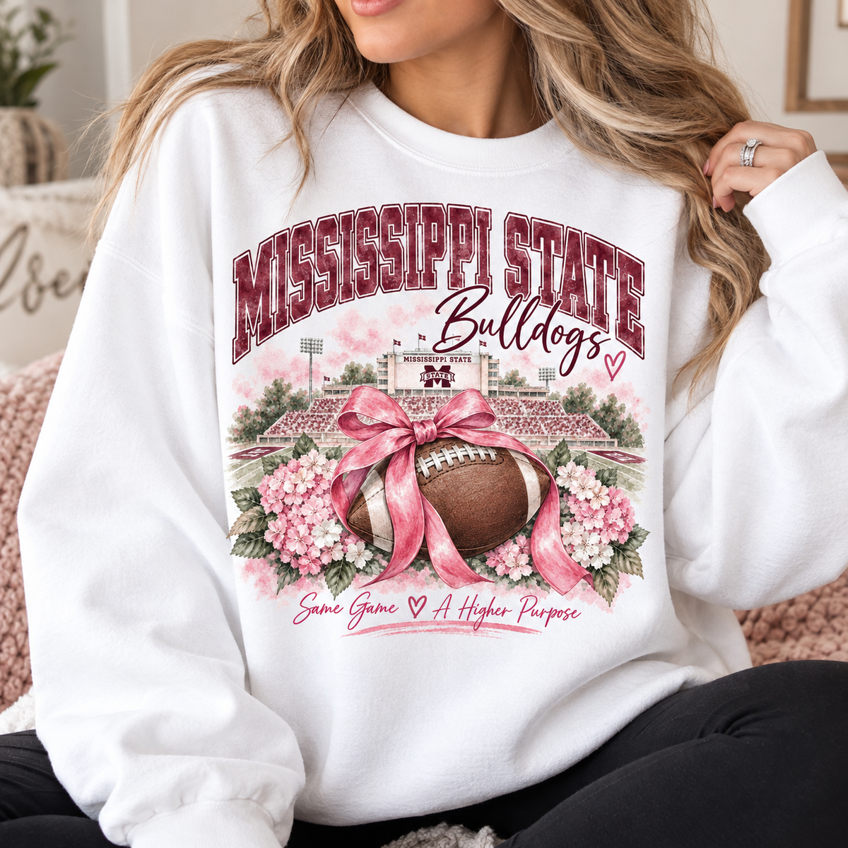 Long sleeve Mississippi State breast cancer awareness