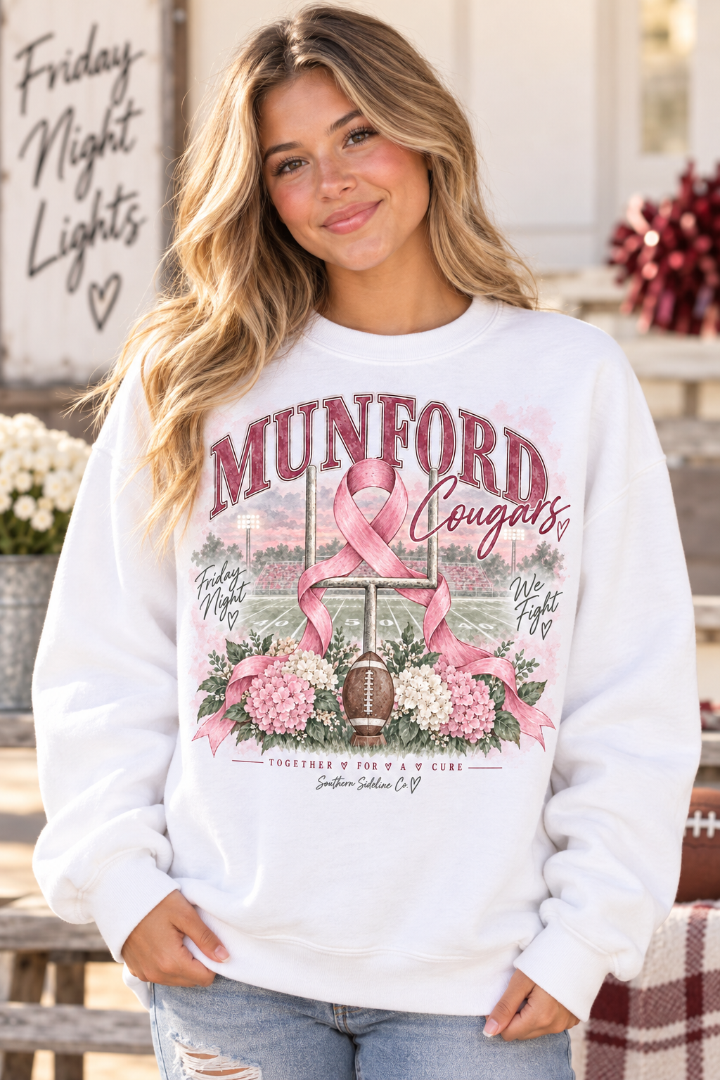 Munford Cougars Breast Cancer Awareness Sweatshirt