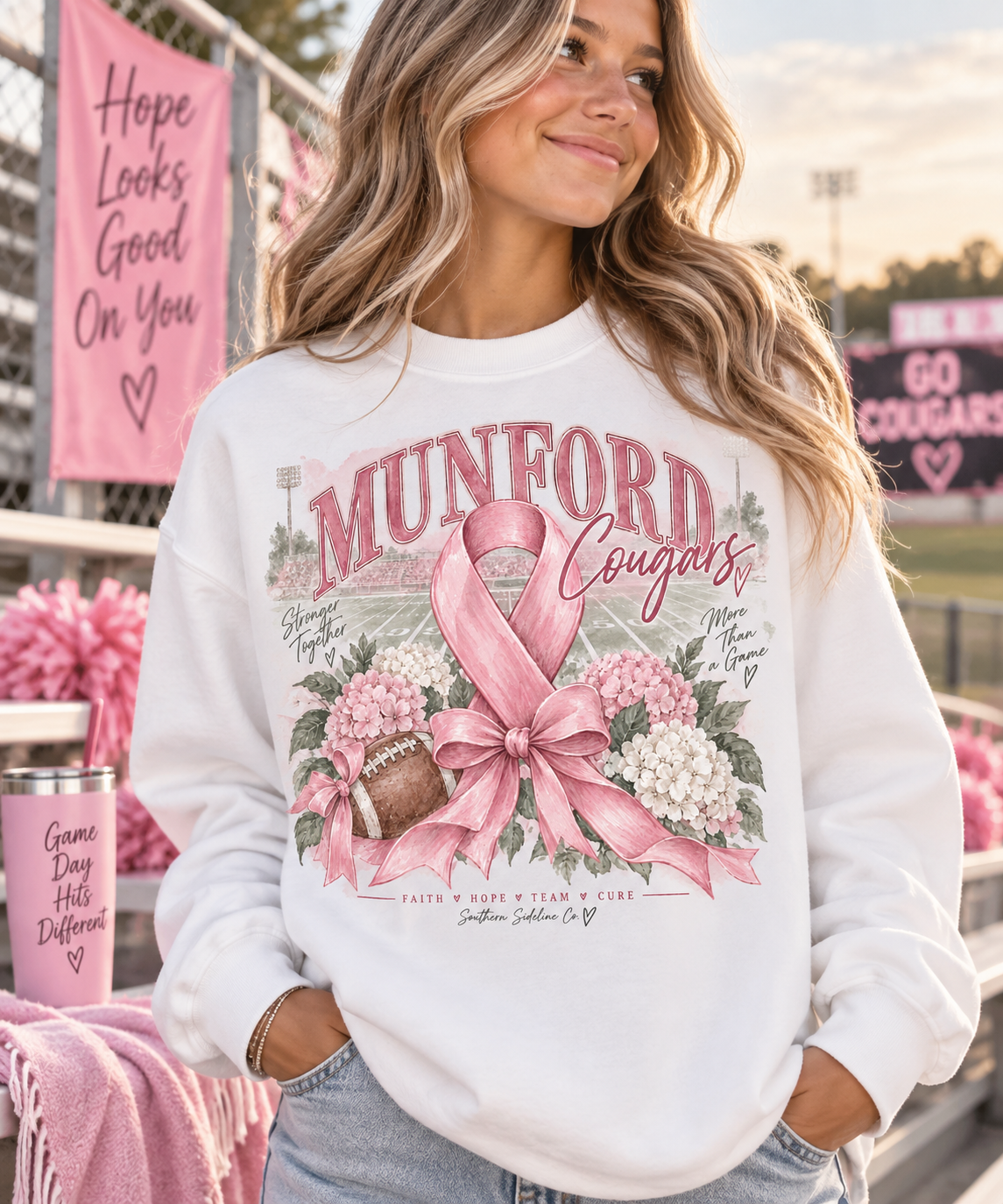 Cougars Breast Cancer Awareness sweatshirt