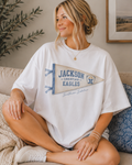 Jackson Christian Eagles vintage watercolor pennant tee