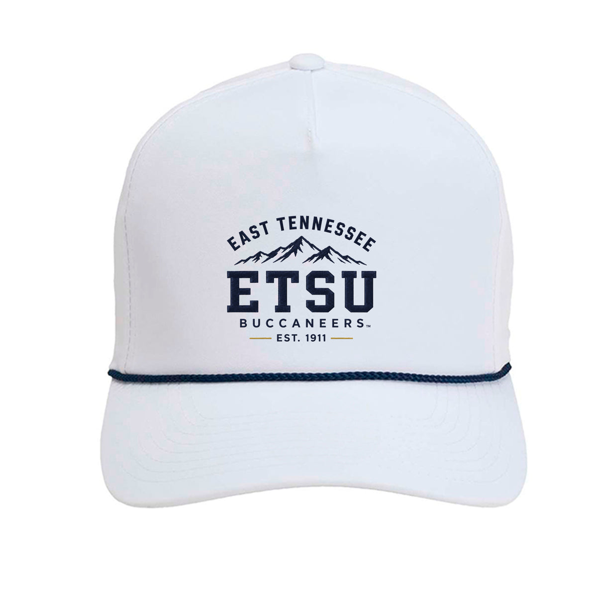 ETSU mountains embroidered rope-front trucker hat