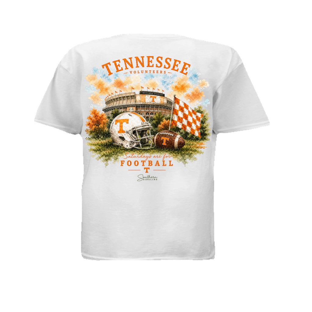 Watercolor University of Tennessee design on a soft youth cotton tee