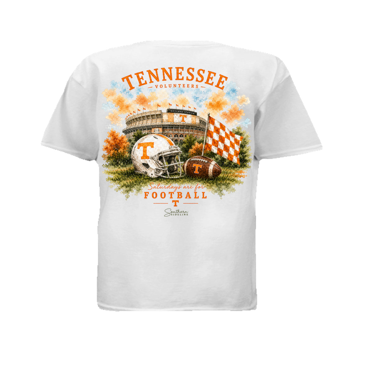 Watercolor University of Tennessee design on a soft youth cotton tee